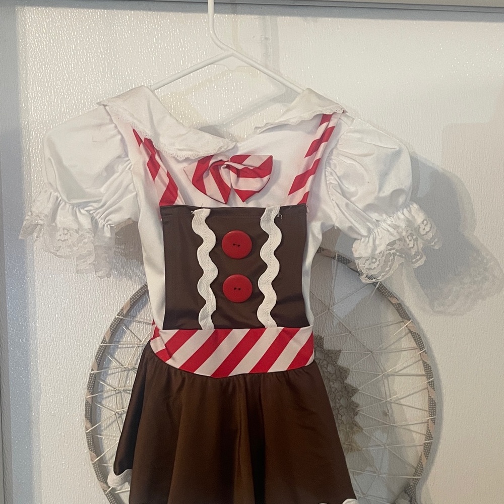 Kids Gingerbread Costume with Red and Brown Accents